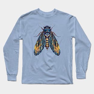 Cicada acrylic painting design Long Sleeve T-Shirt